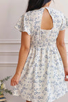 Runna Ivory Floral Short Dress | Boutique 1861 back on model
