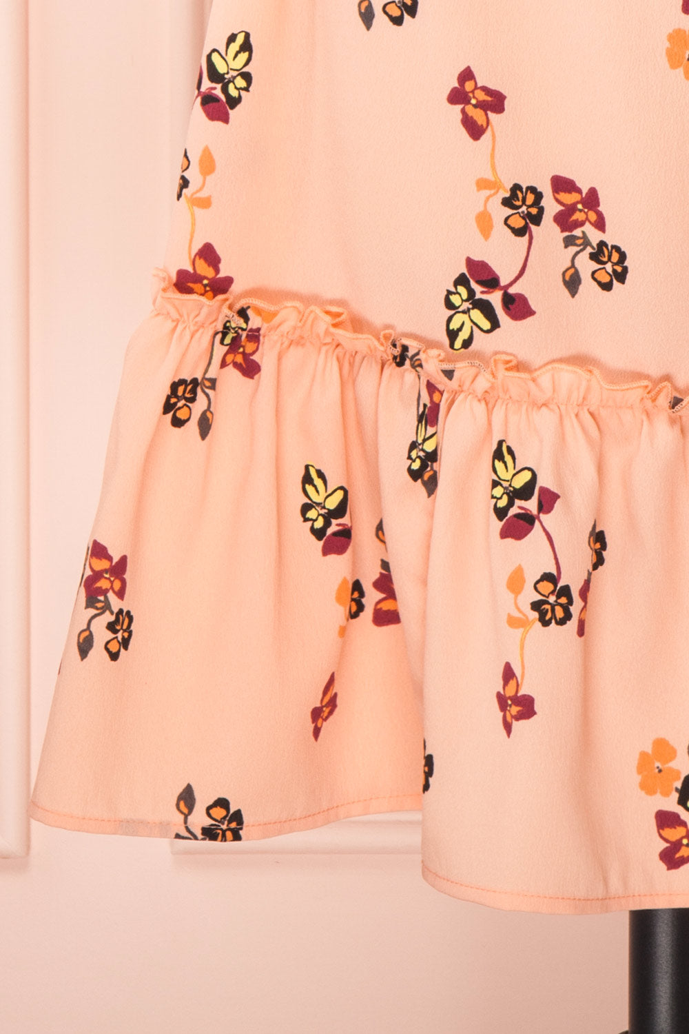 Ruslana Pink Floral Flared Halter Summer Dress | Boutique 1861 bottom 
