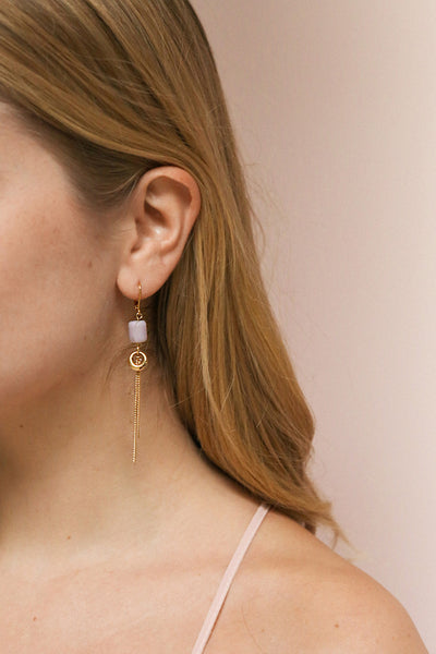Ryanne Onen Pendant Earrings | Bijoux | La Petite Garçonne on blond model