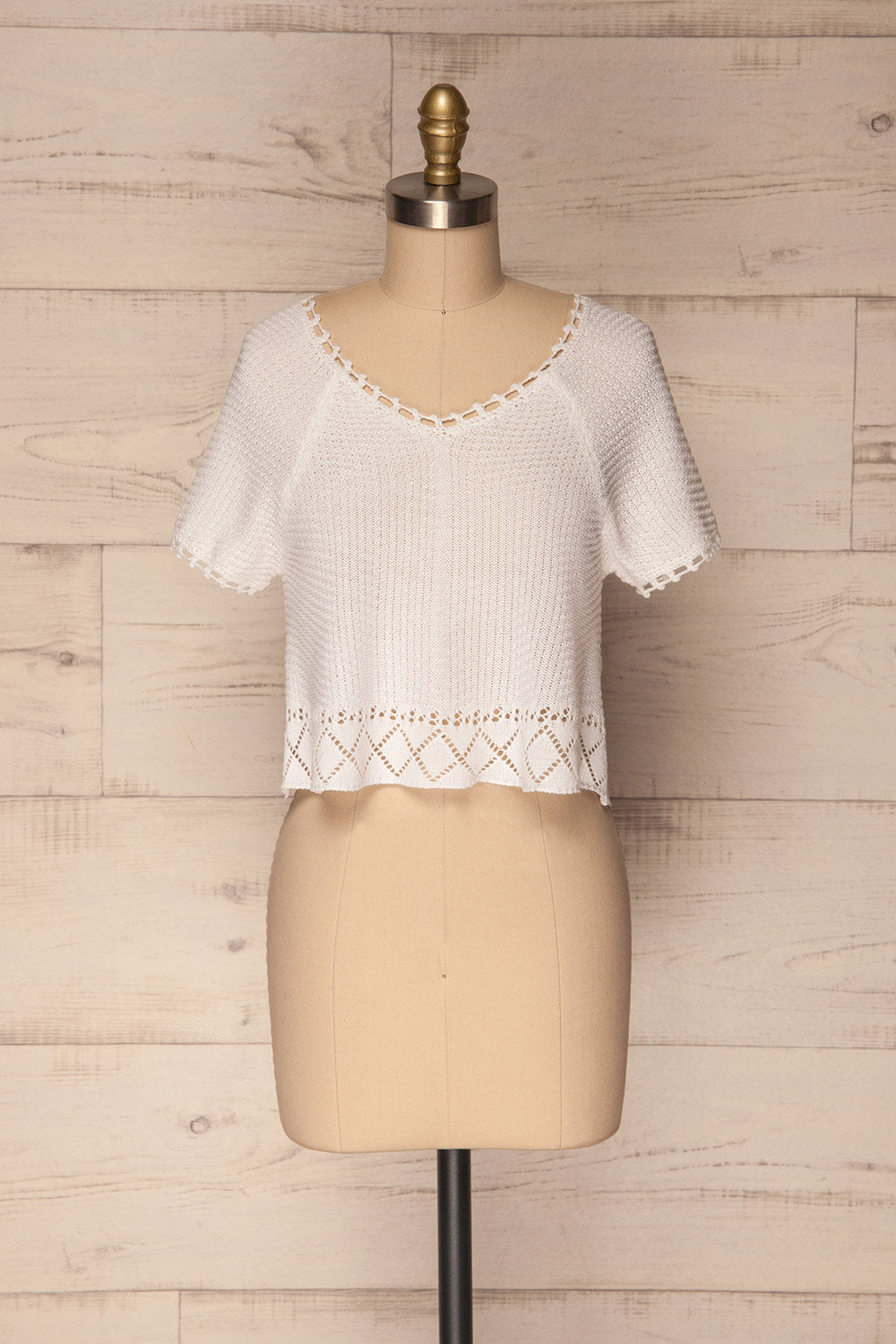 Rzepin Snow White Crocheted Crop Top | La Petite Garçonne