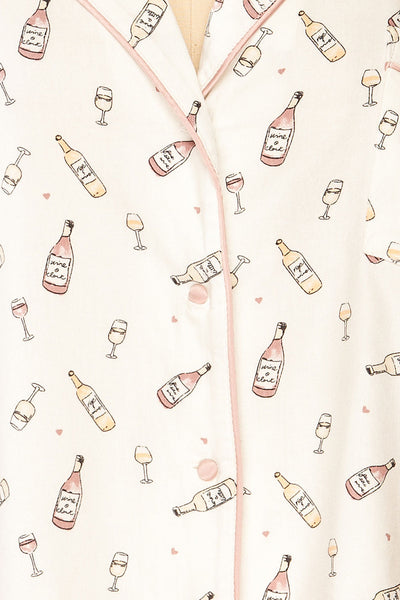 Set Carbonada White Wine Pyjama Set | La petite garçonne fabric