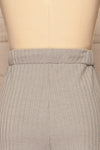 Set Shelyza Grey Crop Top & Pants | La petite garçonne back pants close-up