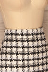 Sadie Black Short Houndstooth Skirt | La petite garçonne side close-up