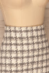 Sadie Grey Short Houndstooth Skirt | La petite garçonne side close-up