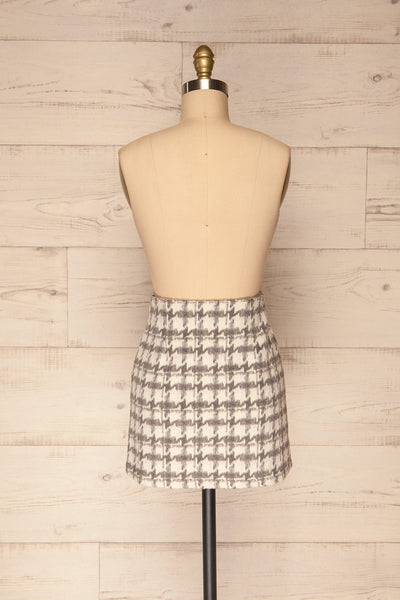 Sadie Grey Short Houndstooth Skirt | La petite garçonne back view