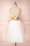 Noraini Floral Printed White Tulle Bustier Dress | Boutique 1861 back view