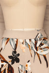 Salerno Beige Floral Shorts w/ Pockets | La petite garçonne front close-up