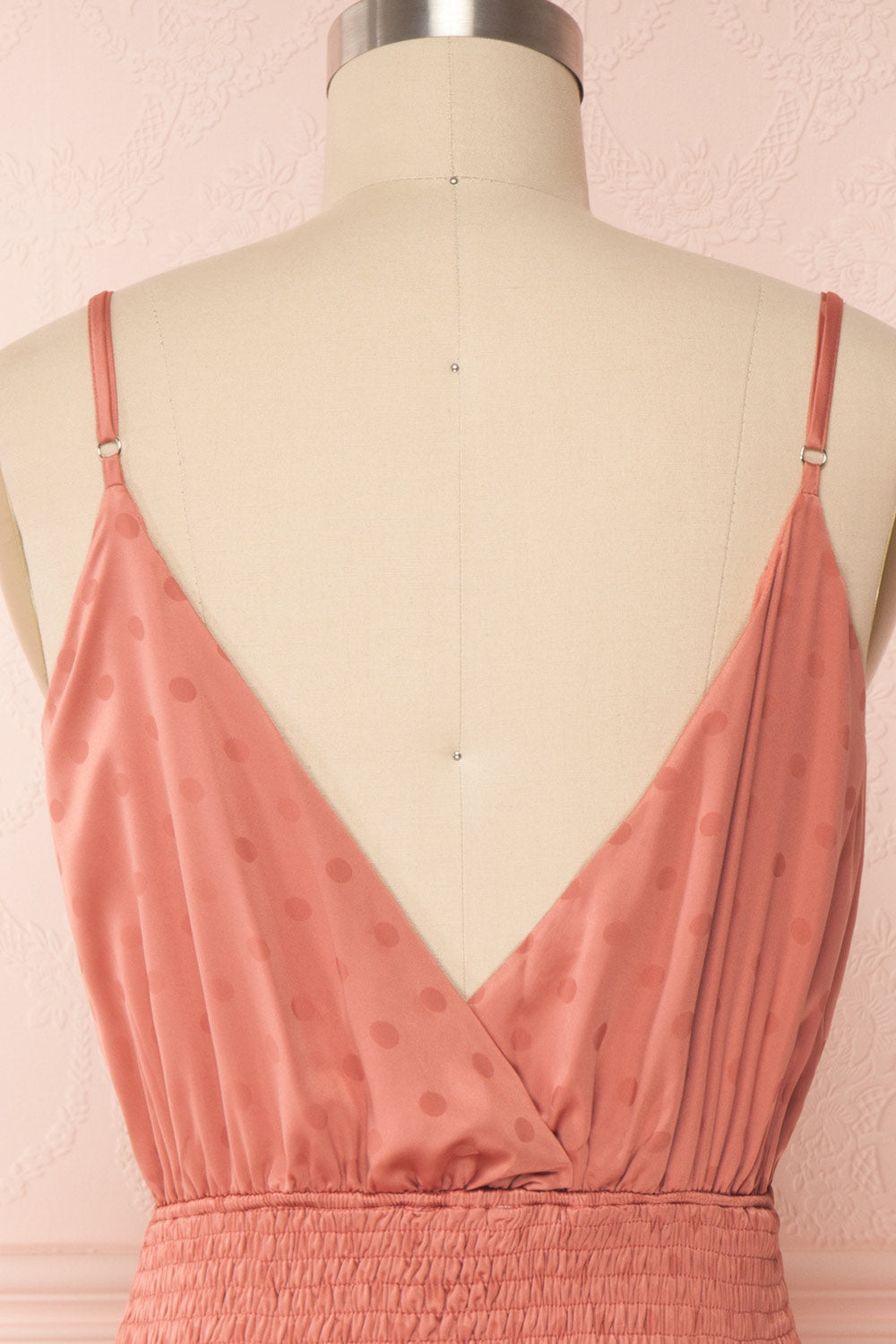 Salonie Rosegold Dotted Short Dress | Boutique 1861 back close up