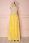 Samadi Soleil Yellow Embroidered Maxi Gown back view | Boutique 1861