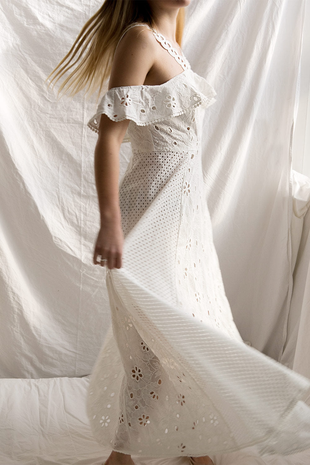 White Lace Maxi 2024 Dress Boudoir