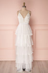 Sanetomi White Maxi Dress with Layered Chiffon Skirt | Boudoir 1861