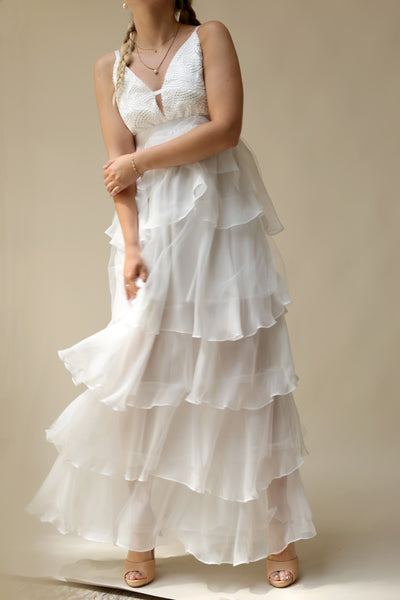 Sanetomi | White Layered Dress