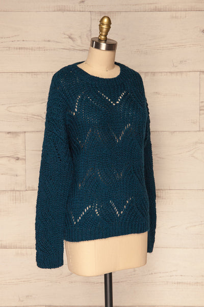Saratov Midnight Blue Knit Sweater | La Petite Garçonne side view