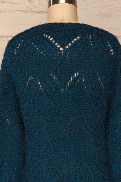 Saratov Midnight Blue Knit Sweater | La Petite Garçonne back close-up
