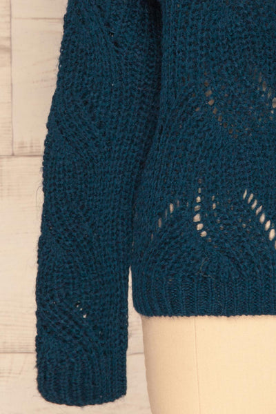 Saratov Midnight Blue Knit Sweater | La Petite Garçonne bottom close-up