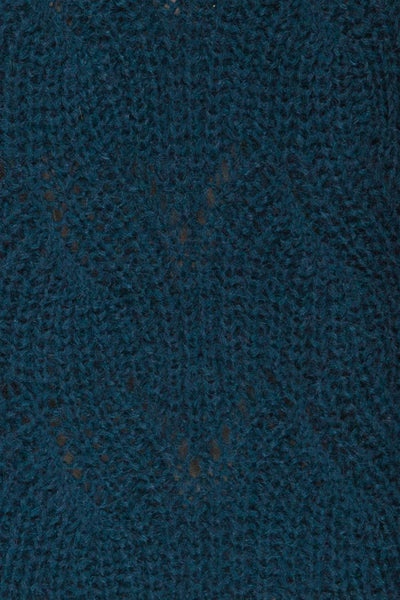Saratov Midnight Blue Knit Sweater | La Petite Garçonne fabric detail