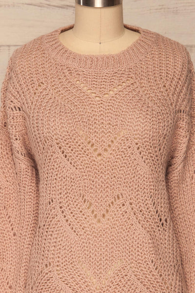 Saratov Sunrise Lilac Knit Sweater | La Petite Garçonne front close-up