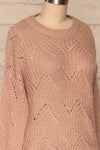 Saratov Sunrise Lilac Knit Sweater | La Petite Garçonne side close-up