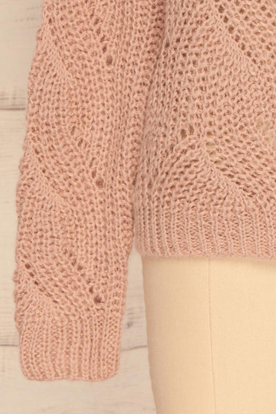 Saratov Sunrise Lilac Knit Sweater | La Petite Garçonne bottom close-up