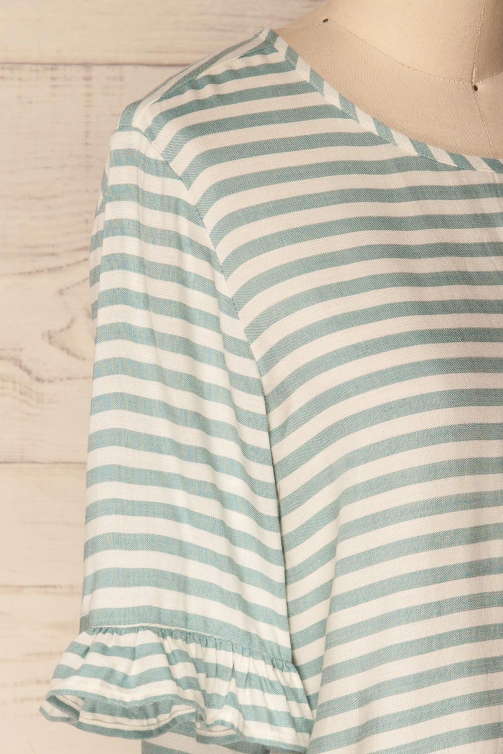 Sarno Saphir Ivory & Sky Blue Striped Loose Top | La Petite Garçonne