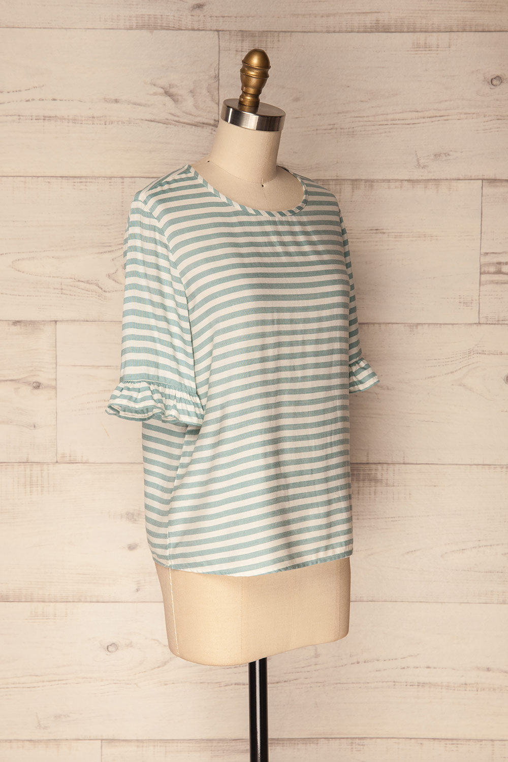 Sarno Saphir Ivory & Sky Blue Striped Loose Top | La Petite Garçonne