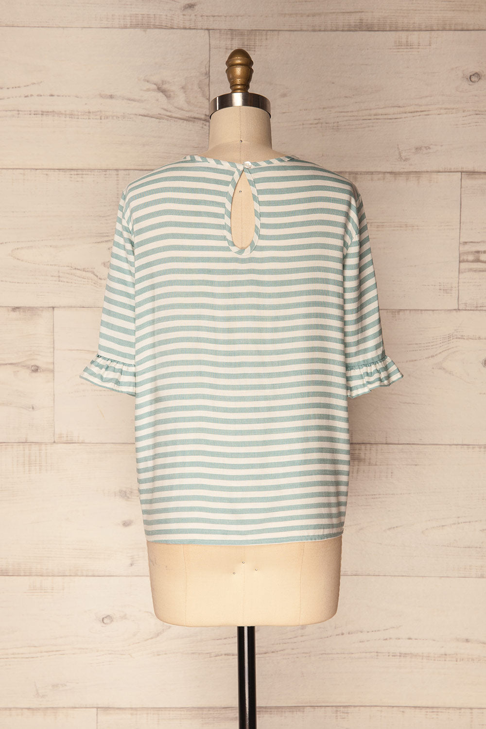 Sarno Saphir Ivory & Sky Blue Striped Loose Top | La Petite Garçonne