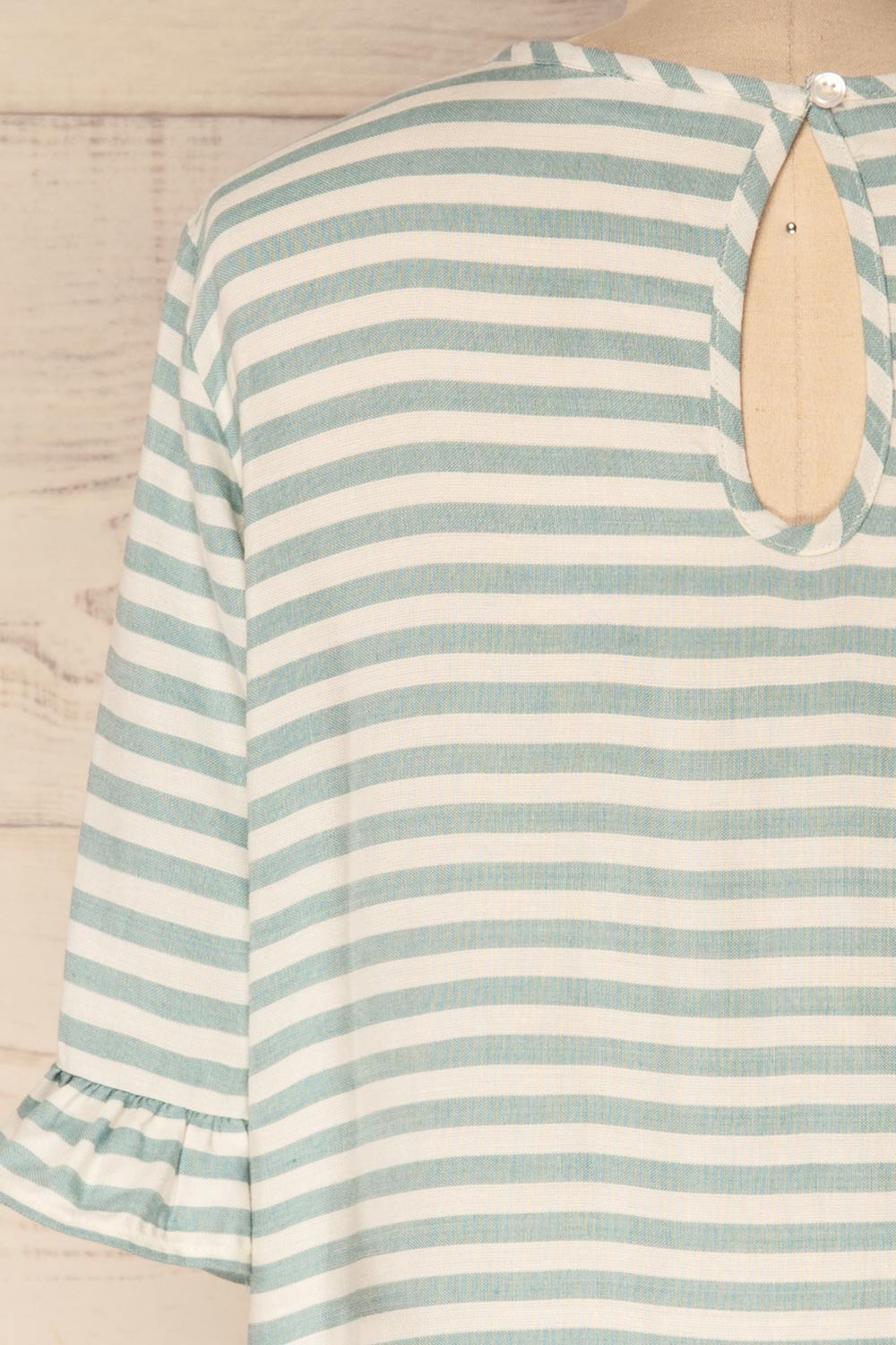 Sarno Saphir Ivory & Sky Blue Striped Loose Top | La Petite Garçonne