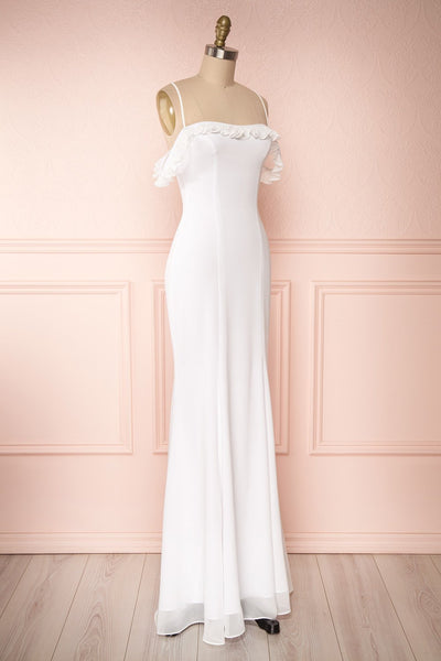 Sasha White Mermaid Bridal Dress | Robe side view| Boudoir 1861