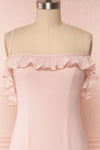 Sasha Blush Mermaid Bridal Dress | Robe front close up | Boudoir 1861