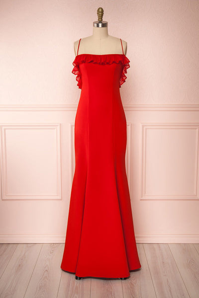 Sasha Red Mermaid Maxi Bridesmaid Dress | Boudoir 1861
