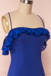 Sasha Royal Blue Mermaid Maxi Dress side close up | Boudoir 1861