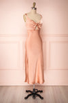 Sashiko Quartz Blush Satin Midi Slip Dress | Boutique 1861