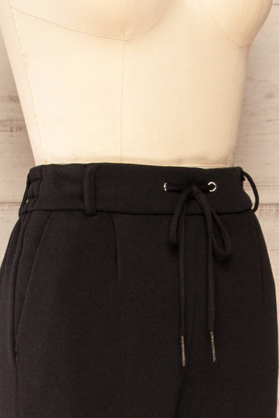 Sasso Black Adjustable Jogger pants With Pockets | La petite garçonne side close-up
