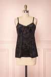 Satsu Black Velvet Camisole with Lace Trim | Boutique 1861