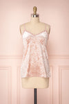 Satsu Pink Velvet Camisole with Lace Trim | Boutique 1861