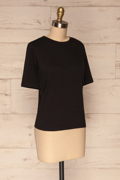 Schore Black Organic Cotton T-Shirt | La petite garçonne side view