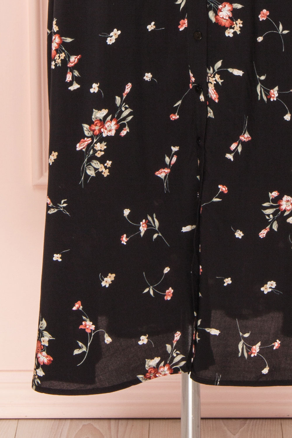 Seara Noir Black Floral Long Sleeved Shirt Dress | Boutique 1861 7