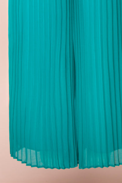 Segoleny Turquoise Pleated Wide Leg Jumpsuit | Boutique 1861 bottom