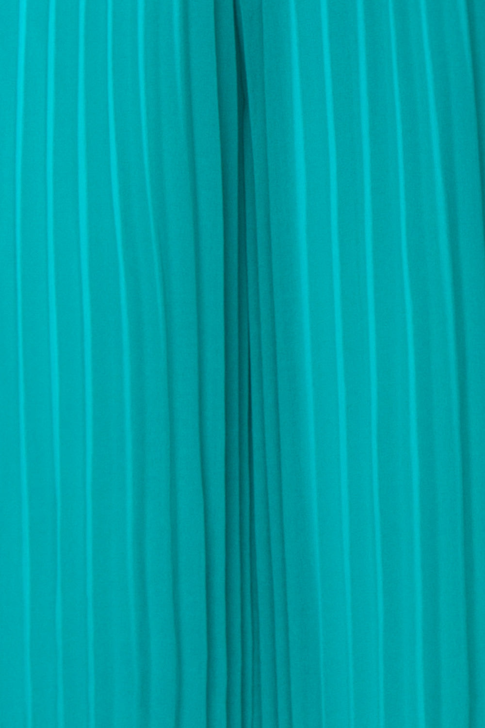Segoleny Turquoise Pleated Wide Leg Jumpsuit | Boutique 1861 fabric