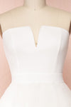 Sekayna White Midi Bustier Bridal Dress | Boudoir 1861 front close-up