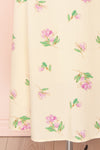 Selen Cream Floral V-Neck Midi Dress | Boutique 1861 skirt