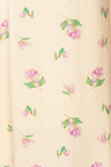 Selen Cream Floral V-Neck Midi Dress | Boutique 1861 fabric