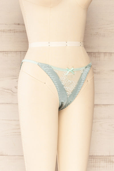 Sello Turquoise Satin and Lace Panty | La petite garçonne side view