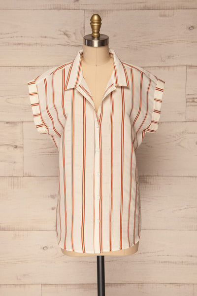 Seneffe White & Orange Striped Shirt | La Petite Garçonne