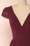 Senji Burgundy Chiffon & Lace Wrap-Style Gown | Boudoir 1861 2