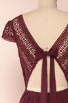 Senji Burgundy Chiffon & Lace Wrap-Style Gown | Boudoir 1861 6