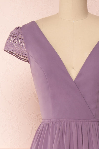 Senji Mauve Chiffon & Lace Wrap-Style Gown | Boudoir 1861 2