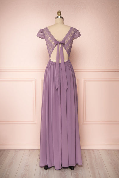 Senji Mauve Chiffon & Lace Wrap-Style Gown | Boudoir 1861 5