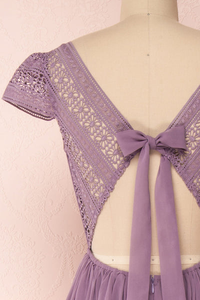 Senji Mauve Chiffon & Lace Wrap-Style Gown | Boudoir 1861 6