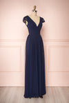 Senji Navy Blue Chiffon & Lace Wrap-Style Gown | Boudoir 1861 3
